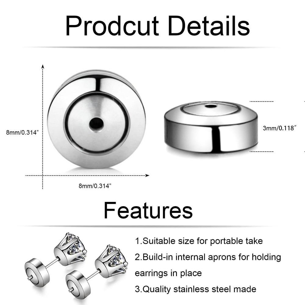 Earring Backs Replacements4pcs Dics Earring Backs For Studs Diamond Earrings Dro