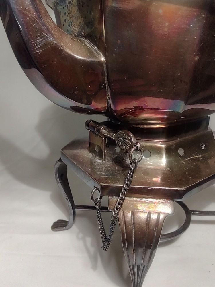 Antique Sheffield England Silverplate Tilting Kettle E.P.N.S. with stand