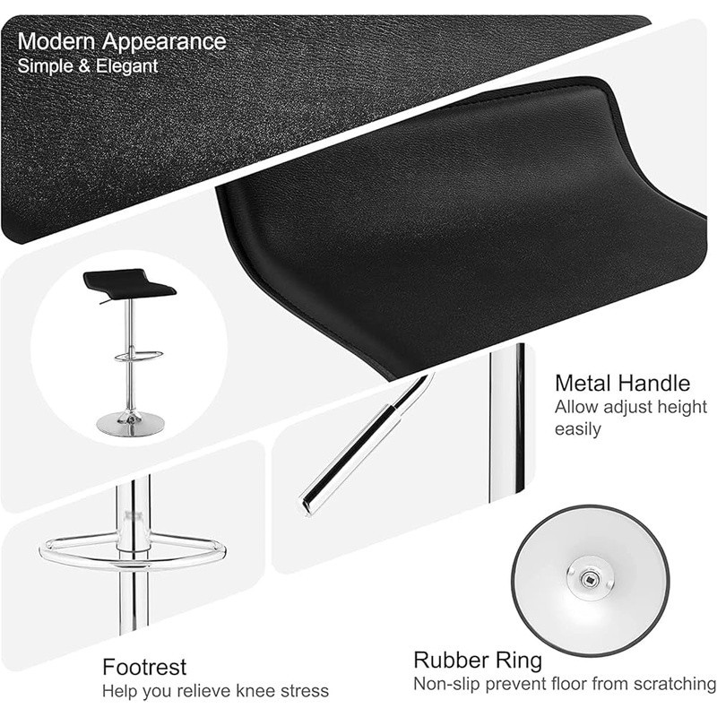 Adjustable 360° Swivel Bar Stools PVC Easy Clean Modern Design Versatile Use