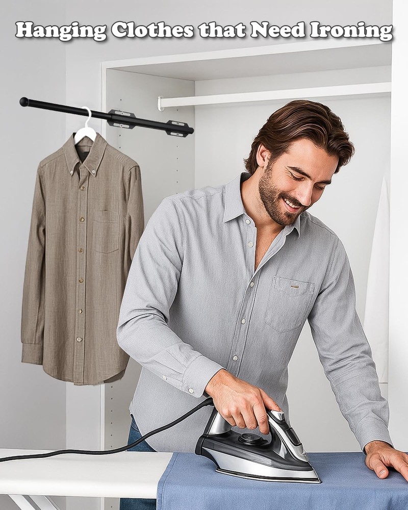 Rod Closet Pull Out 12" Adjustable extending closet rod Standard