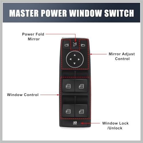 Front Master Driver Side Power Window Switch 1669054400 Replacement for