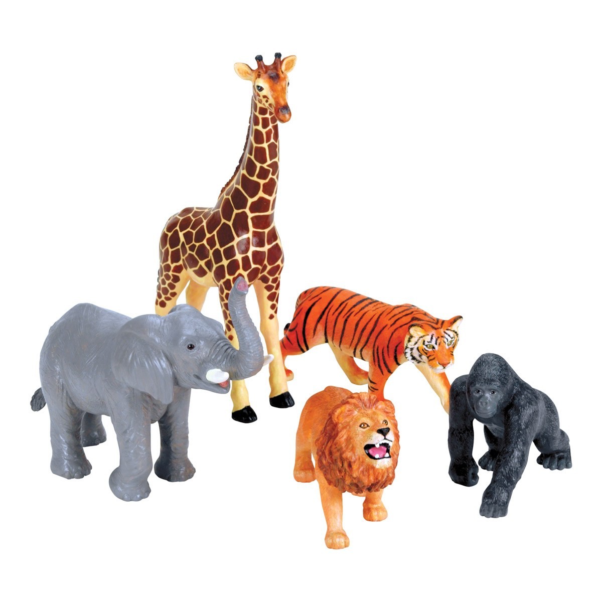 Kaplan Early Learning Company Jumbo Animals Set of 18 - Farm, Jungle, & Pets