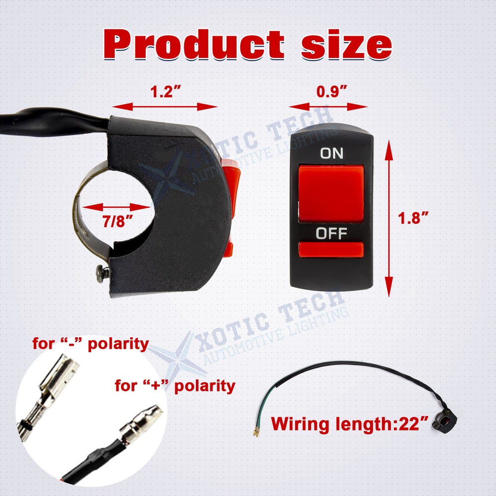 Motorcycle Handlebar Kill Switch Headlight Toggle w/On Off Button for U5 U7 U2