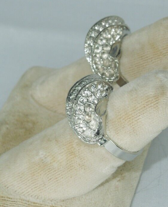 2 Ring Blanks Settings Cabochon Adjustable silver Plated Brass NEW 88V