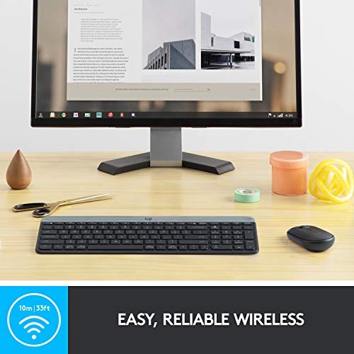 Logitech - MK470 Full-size Wireless Scissor Keyboard and Mouse Bundle for Window