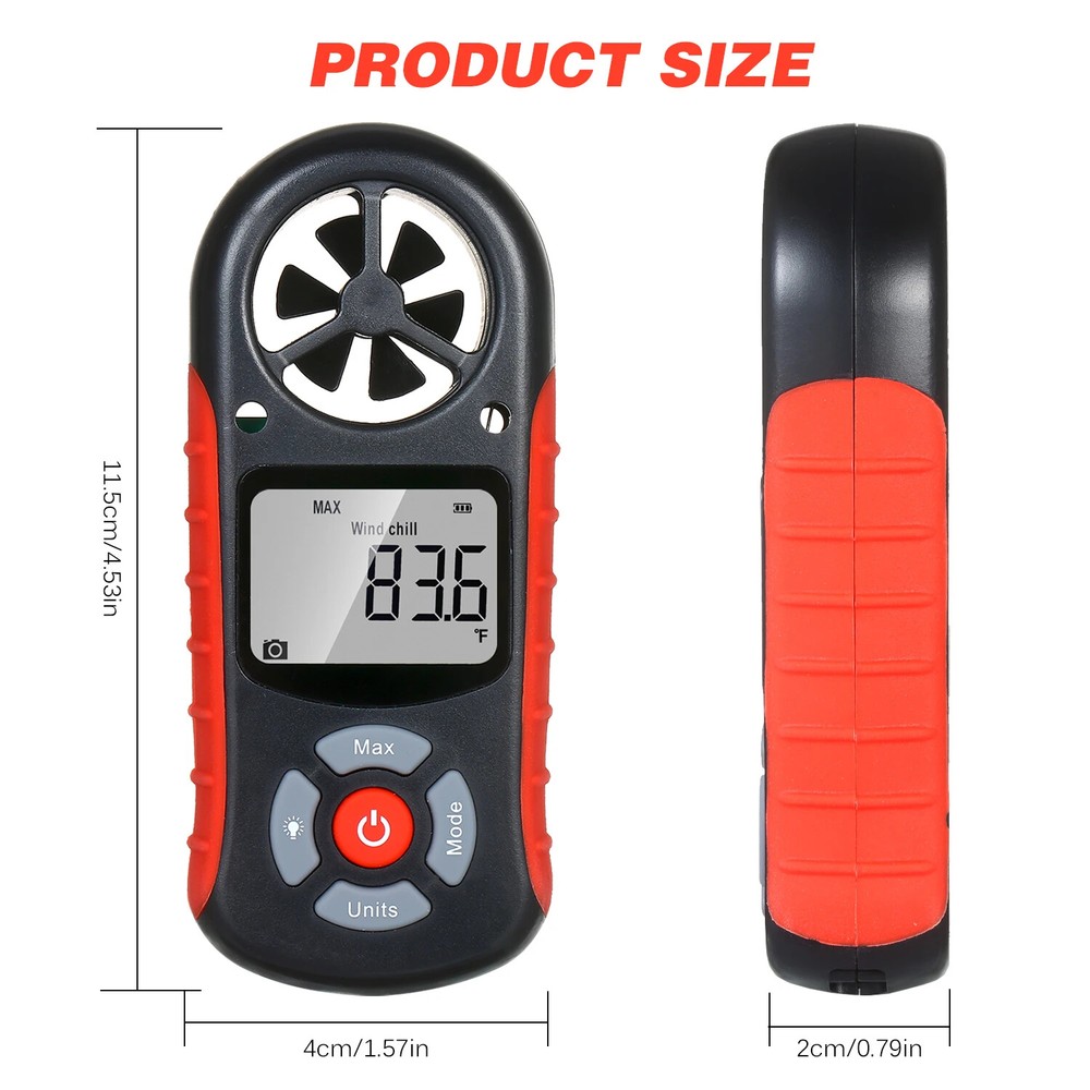 8 In 1 Digital Anemometer Handheld Wind Speed Meter Measuring Wind Speed Tool..