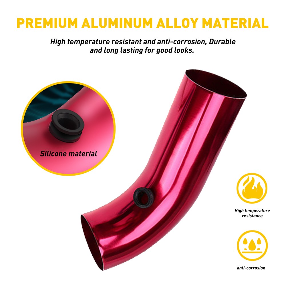3" 76MM Universal Car Cold Air Intake Kit Induction Pipe Hose System Red Sturdy