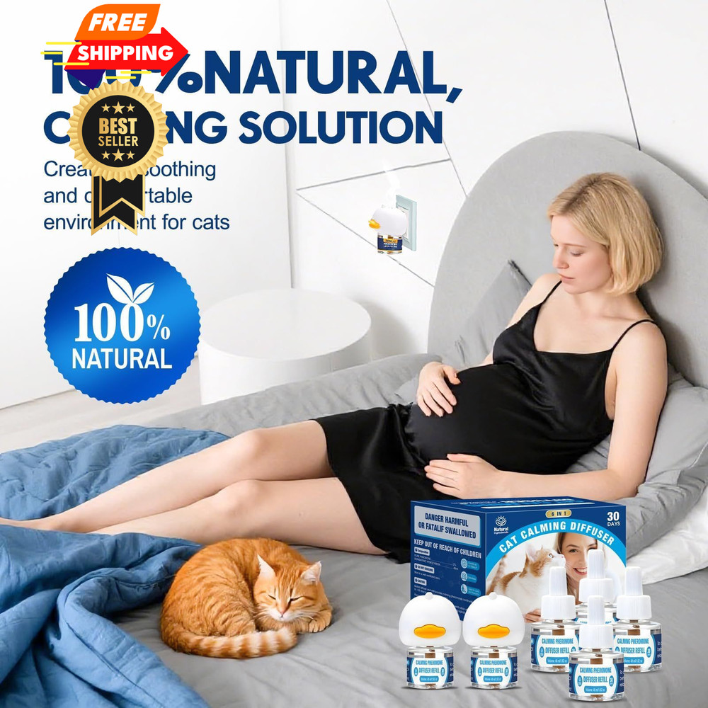 Cat Calming Pheromones Diffuser: 6-in-1 Kit Appeasing 6in1, Blue