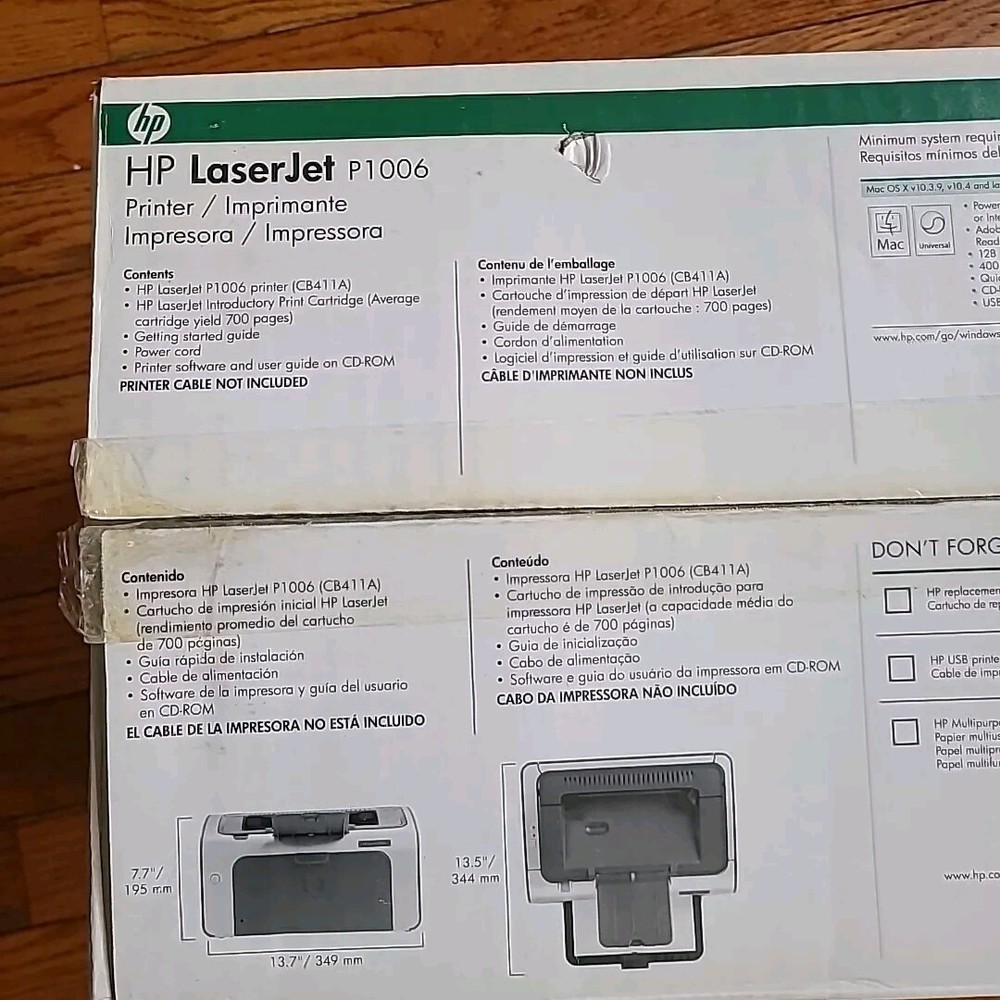 HP LaserJet P1006 Compact Laser Printer, Low ~6k Page Count - TESTED & WORKING