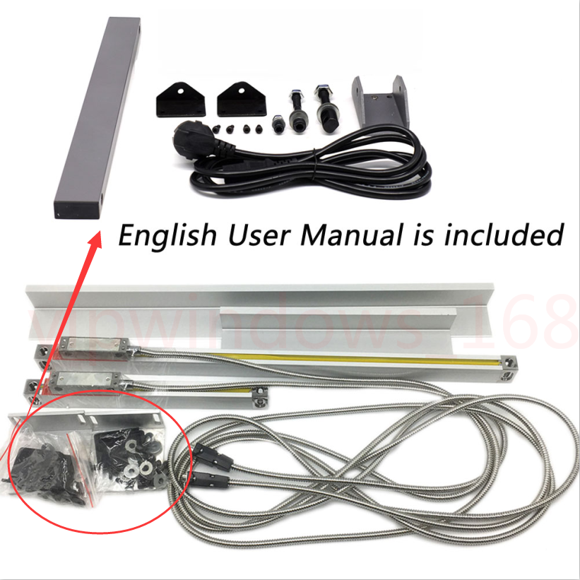 250*1000mm TTL Linear Scale+2 Axis DRO Digital Readout Encoder Mill Lathe US