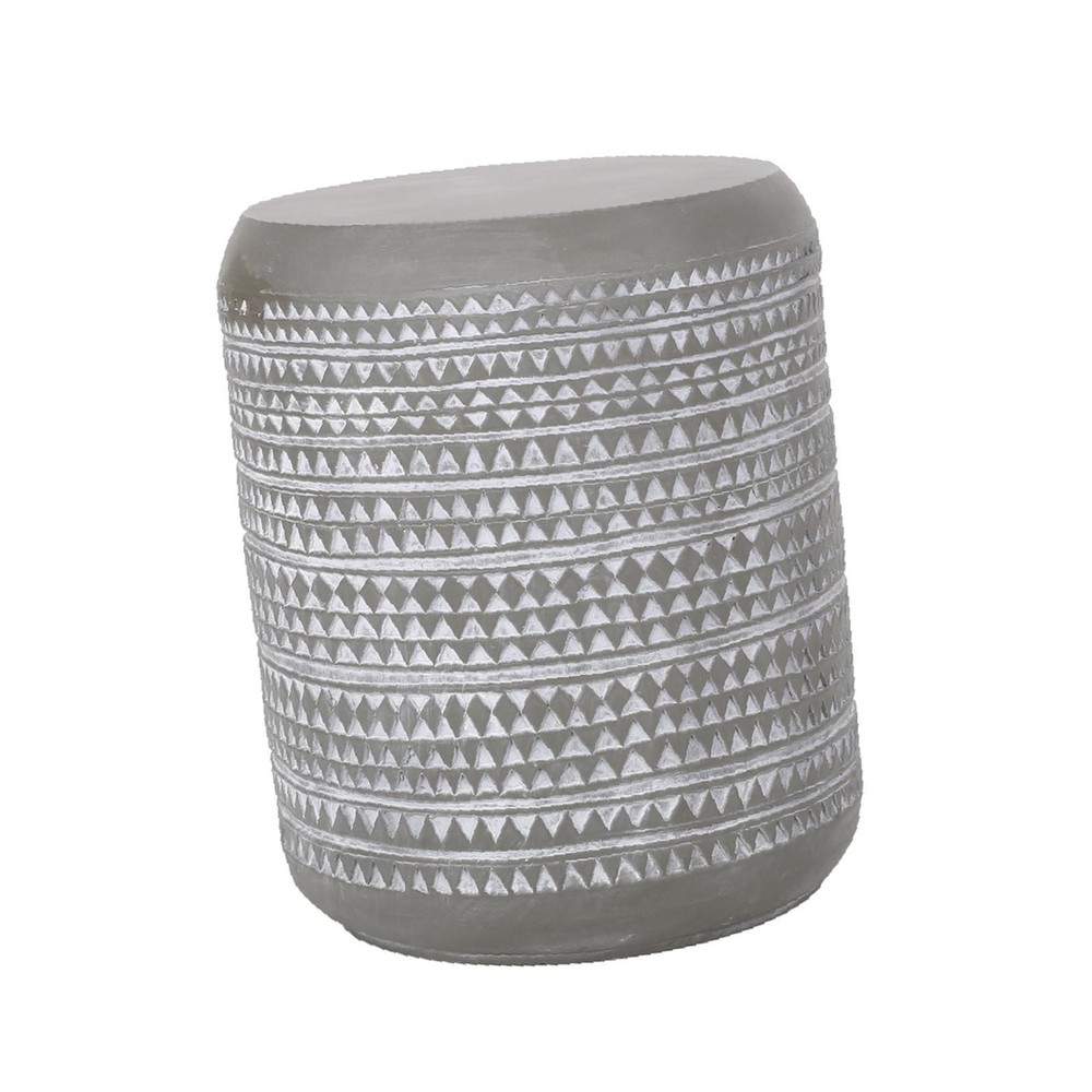 Boho Outdoor Lightweight Concrete Side Table - Cylindrical