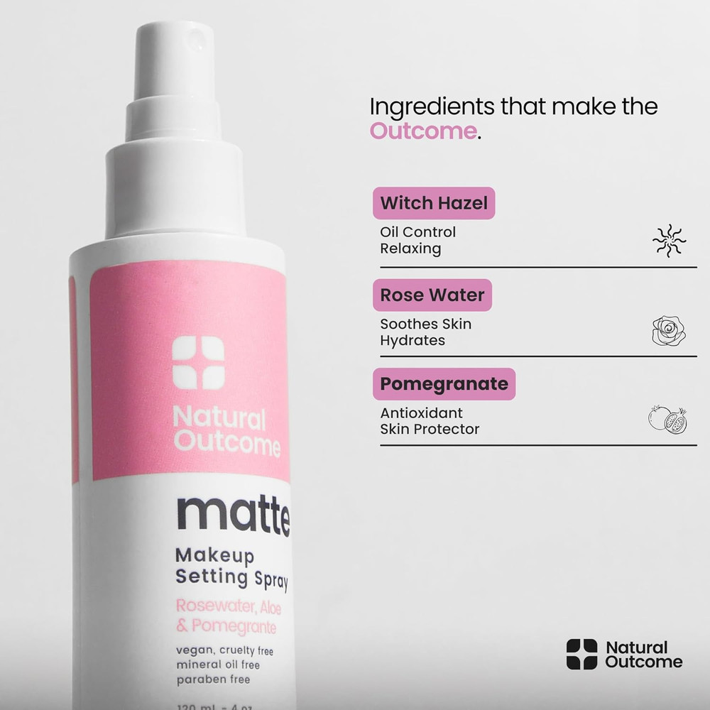 Matte Makeup Setting Spray | Mattifying Lock in Makeup Mist Keeps Fresh All Day