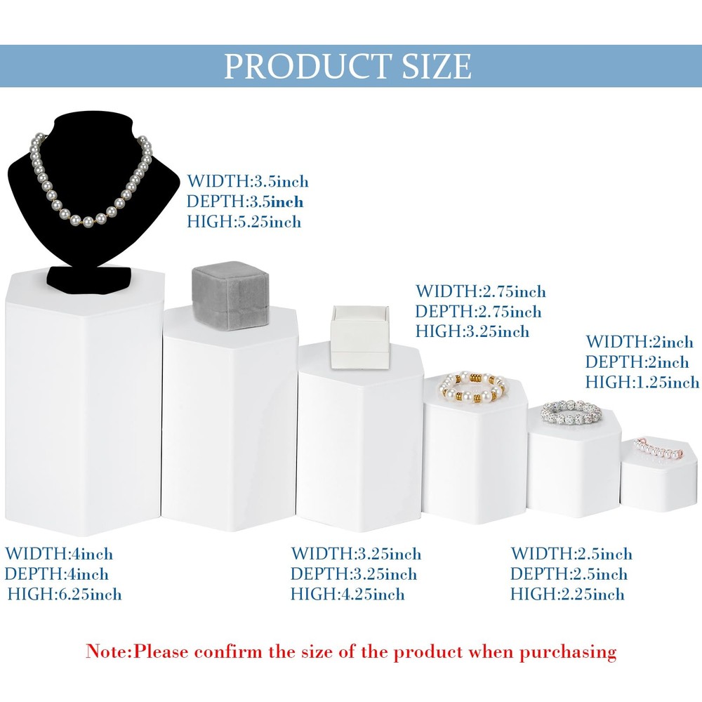 Hexagonal Jewelry Display Risers Hexagonal Market Display Risers Stands Acryl...