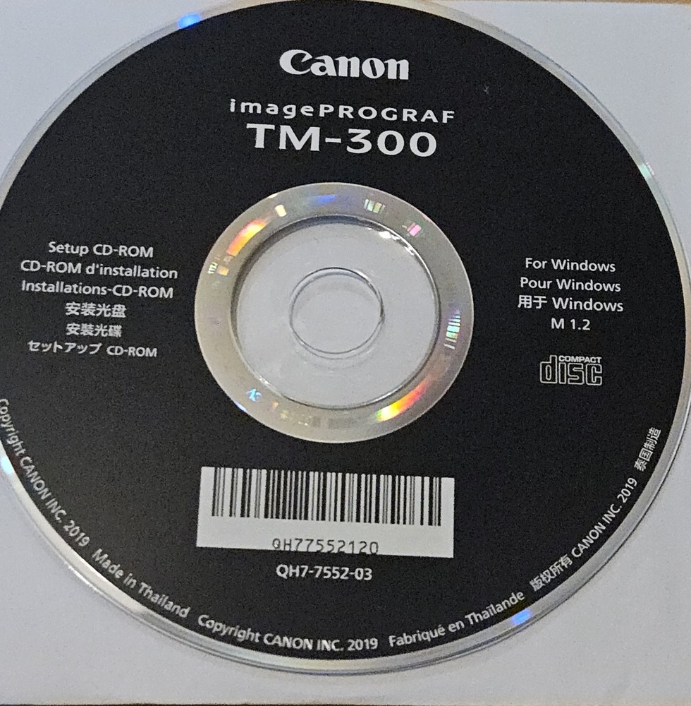 ImagePROGRAF TM-300 Canon Setup CD ROM Installation CD-ROM