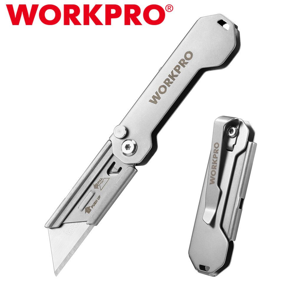 WORKPRO EDC Folding Utility Knife Mini Box Cutter Quick Change Blade Razor Knife