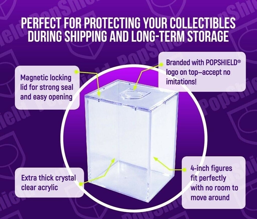 2-Pack - Pop Shield Armor Hard Stack for 4" inch Funko Pops Clear w/ MAGNET LID