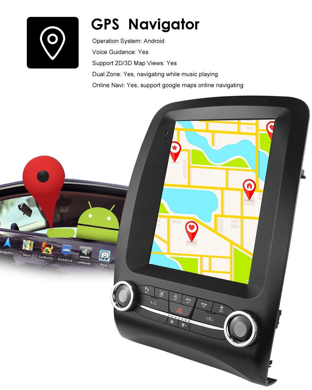 Apple Carplay Android 9.7" Car Stereo GPS Radio WiFi For DODGE Durango 2014-2020