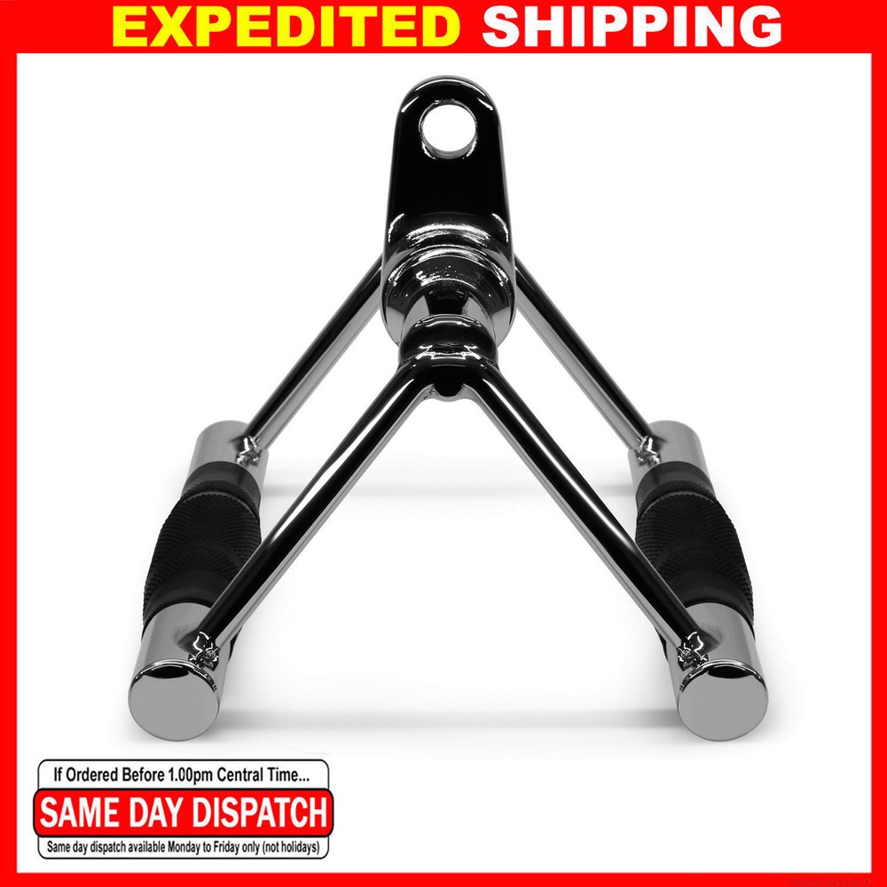 Home Gym Cable Attachment Exercise Machine Tricep Row V Pull Bar D Handle Rotate