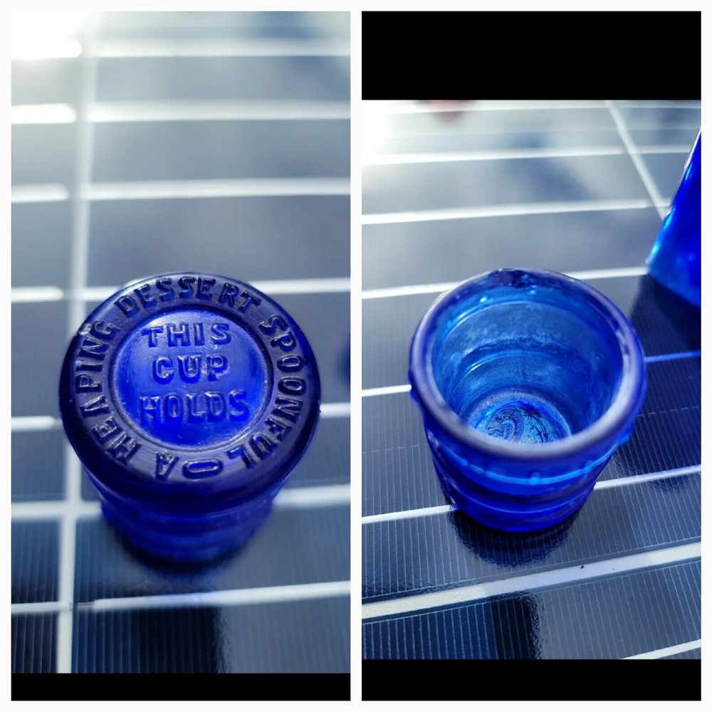 Deep Cobalt John Wyeth Eye Cup Bottles w/ Eye Cups