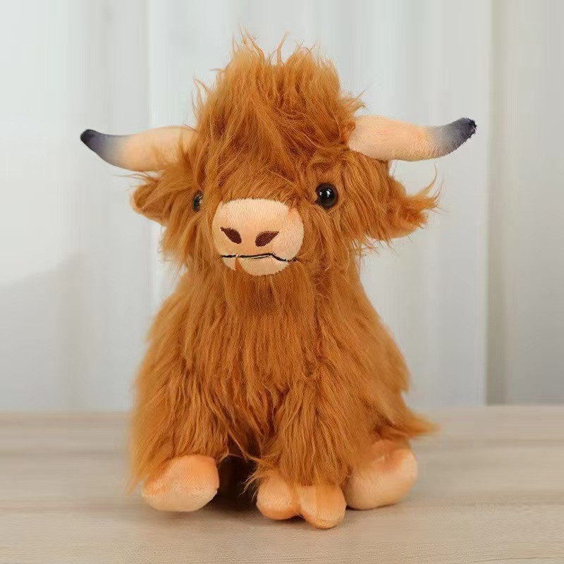 Scottish Highlands Wool Plush Toy - Handmade Cozy Highland Cow Stuffed Animal
