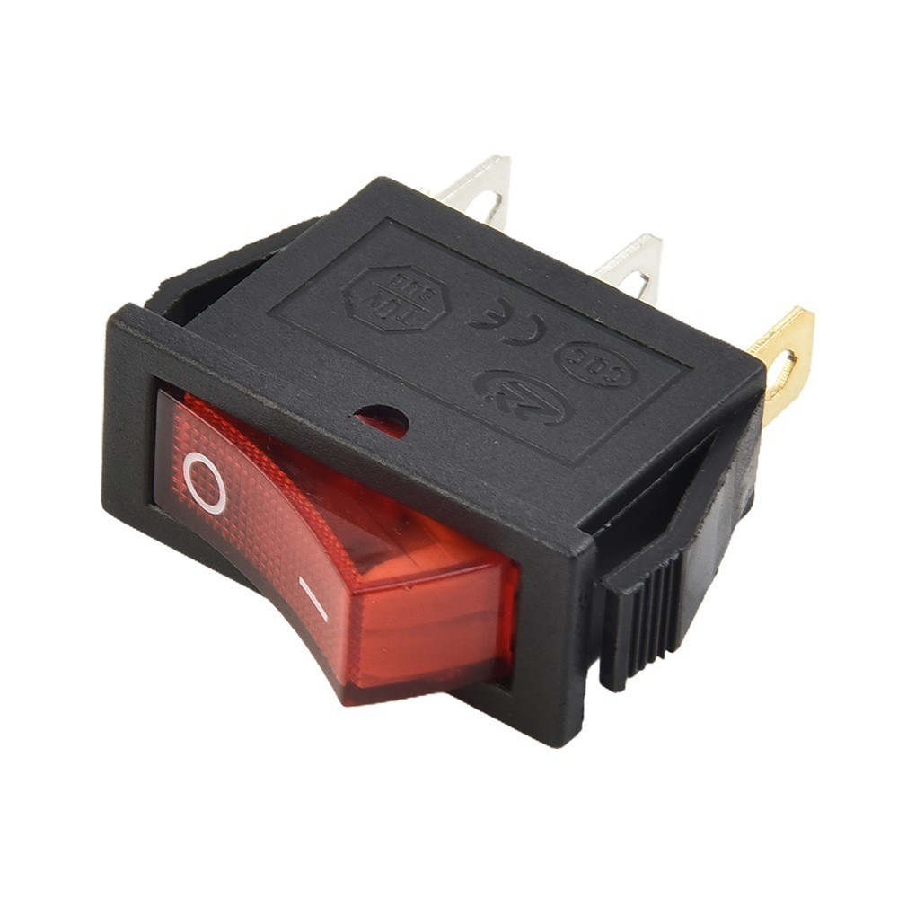 ON-OFF 2-Position Rectangular Rocker Switch 3 Pin 15A 250V AC 20A 125V DPST