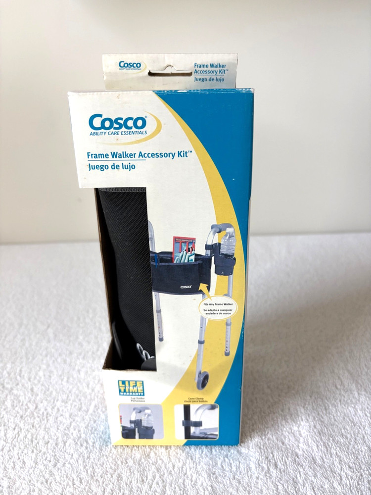 Cosco Ability Care Essentials Frame Walker Accessory Kit Pouch Cup Holder NEWBOX
