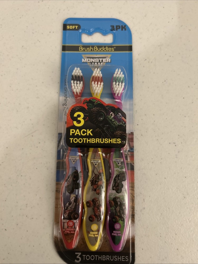 Monster Jam 3PK Toothbrushes Sealed