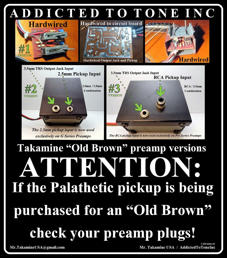 Takamine PRO SERIES Palathetic STEEL String Pickup Assembly / SPLIT Saddle / OEM