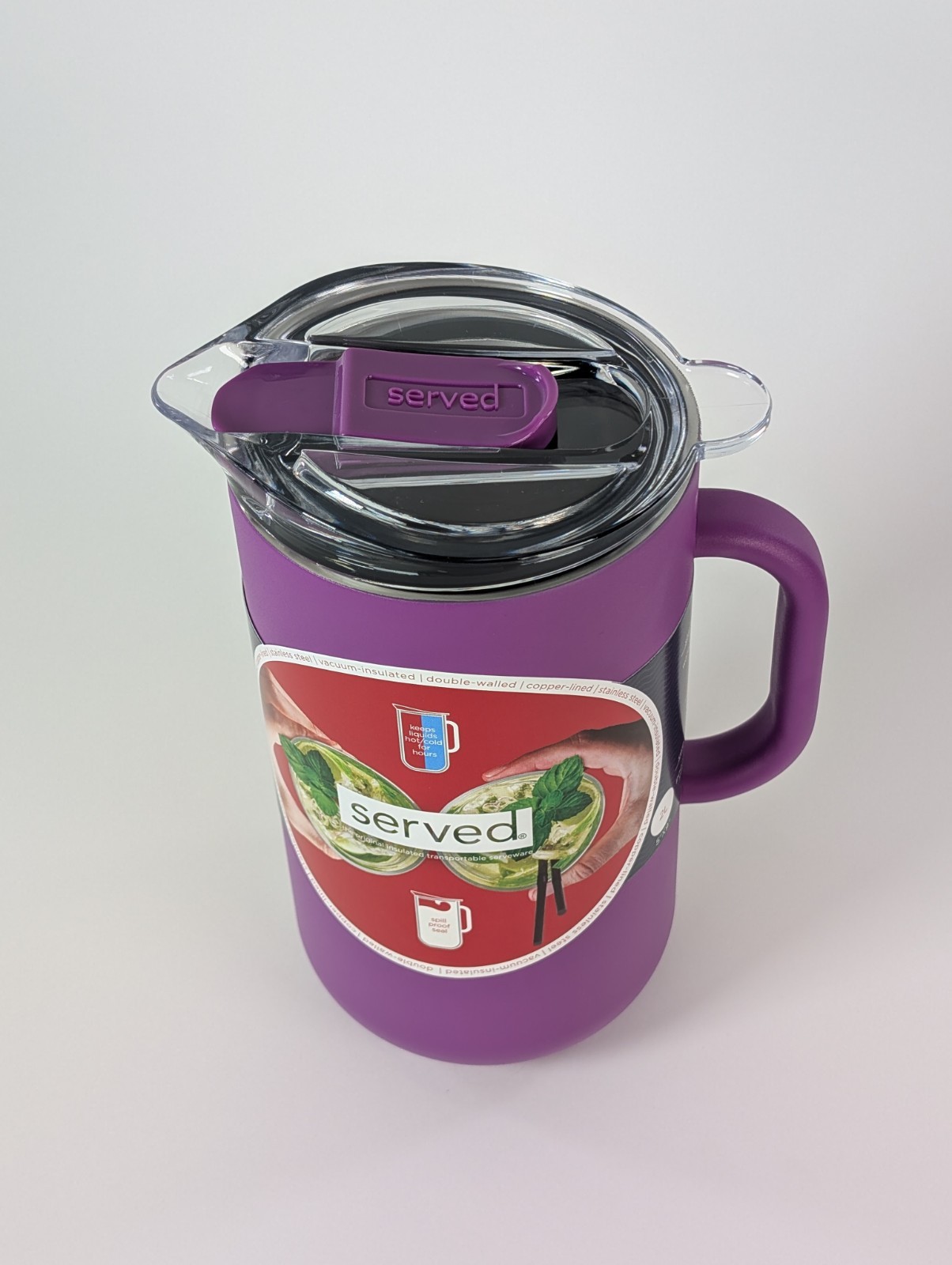 Served I Vacuum-Insulated Double-Walled Copper-Lined Stainless Steel Pitcher, 2L