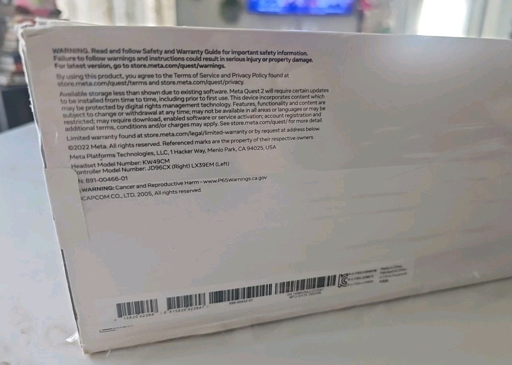 Oculus Quest 2 VR Headset 256GB White Resident Evil 4 Bundle NIB