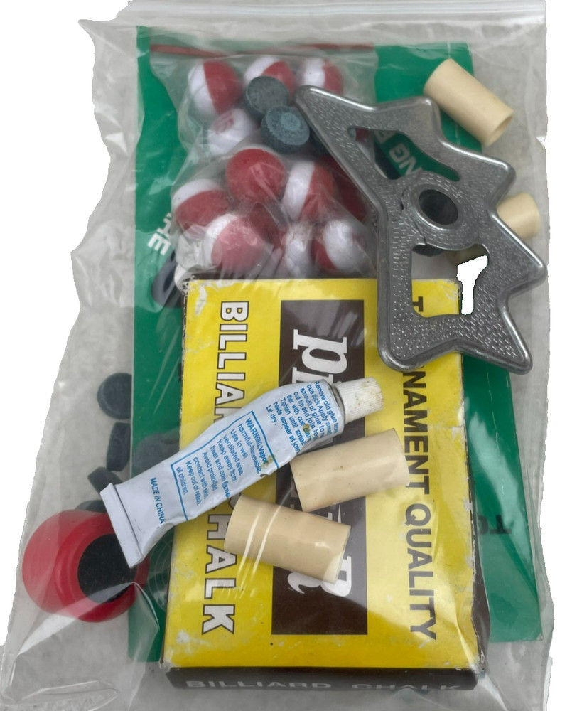 Billiards Pool Cue Repair Kit, Replacement Tips, / Book