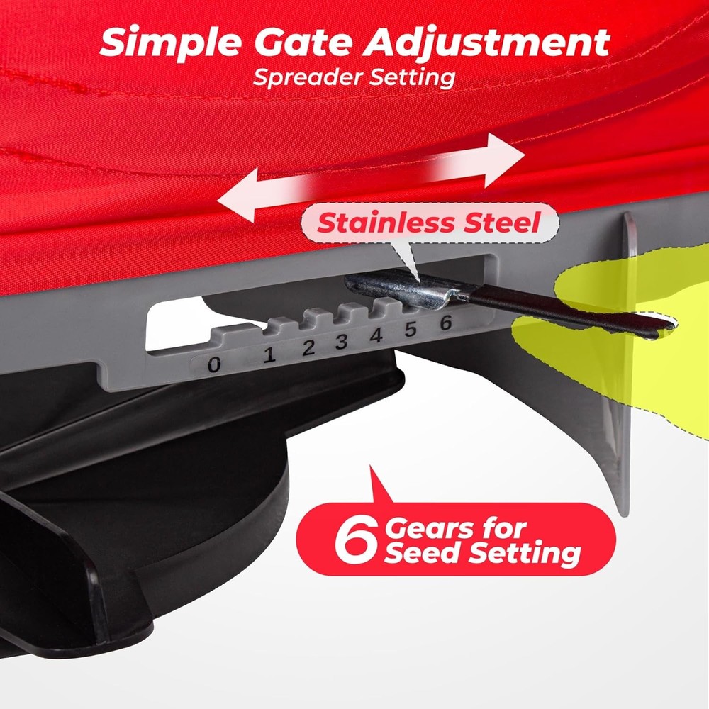 Handheld Seed Spreader W/ 25lb Bag Frame Support Flow Control Enclosed Gears