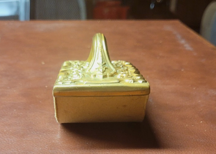 Vintage Brass S K Co. Art Nouveau Inkwell, Roller Blotter,pens - Ornate Etching