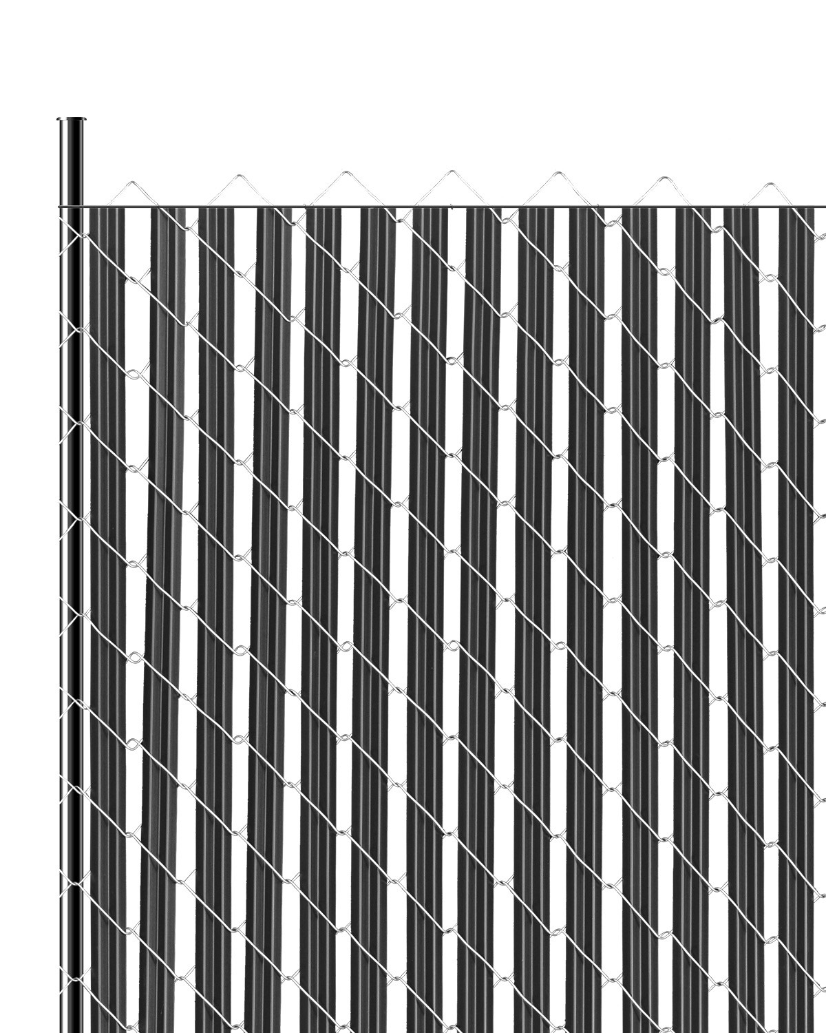 Chain Link Fence Privacy Slats Single-Wall for 6' High Fence Bottom Lock Black