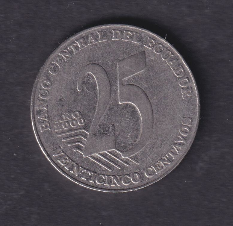 ECUADOR - 2000 25 Centavo Coin (396)