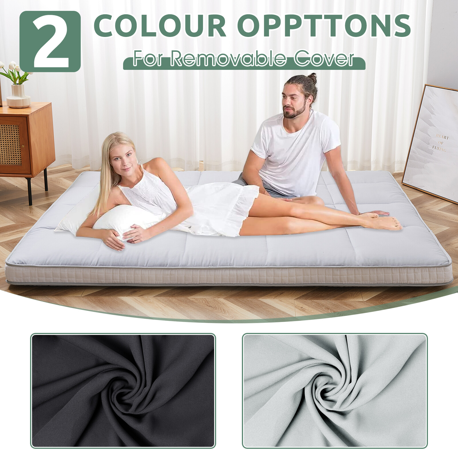 NAIZEA Japanese Floor Mattress Mattress Topper for Back Pain Camp Mattress Mat