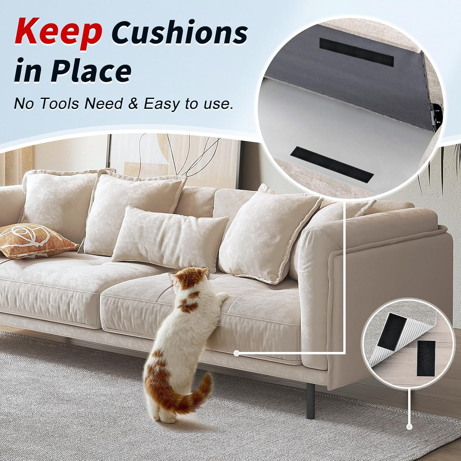 2 Inch X 15Ft Hook and Loop Strips with Adhesive, Double Sided Self Adhesive, Ny