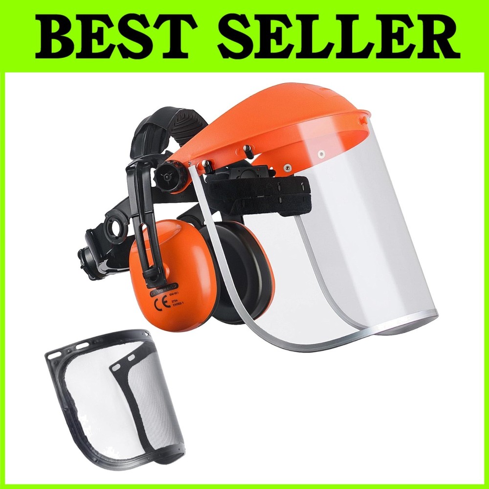 Clear & Mesh Face Shield Combo with Hearing Protection