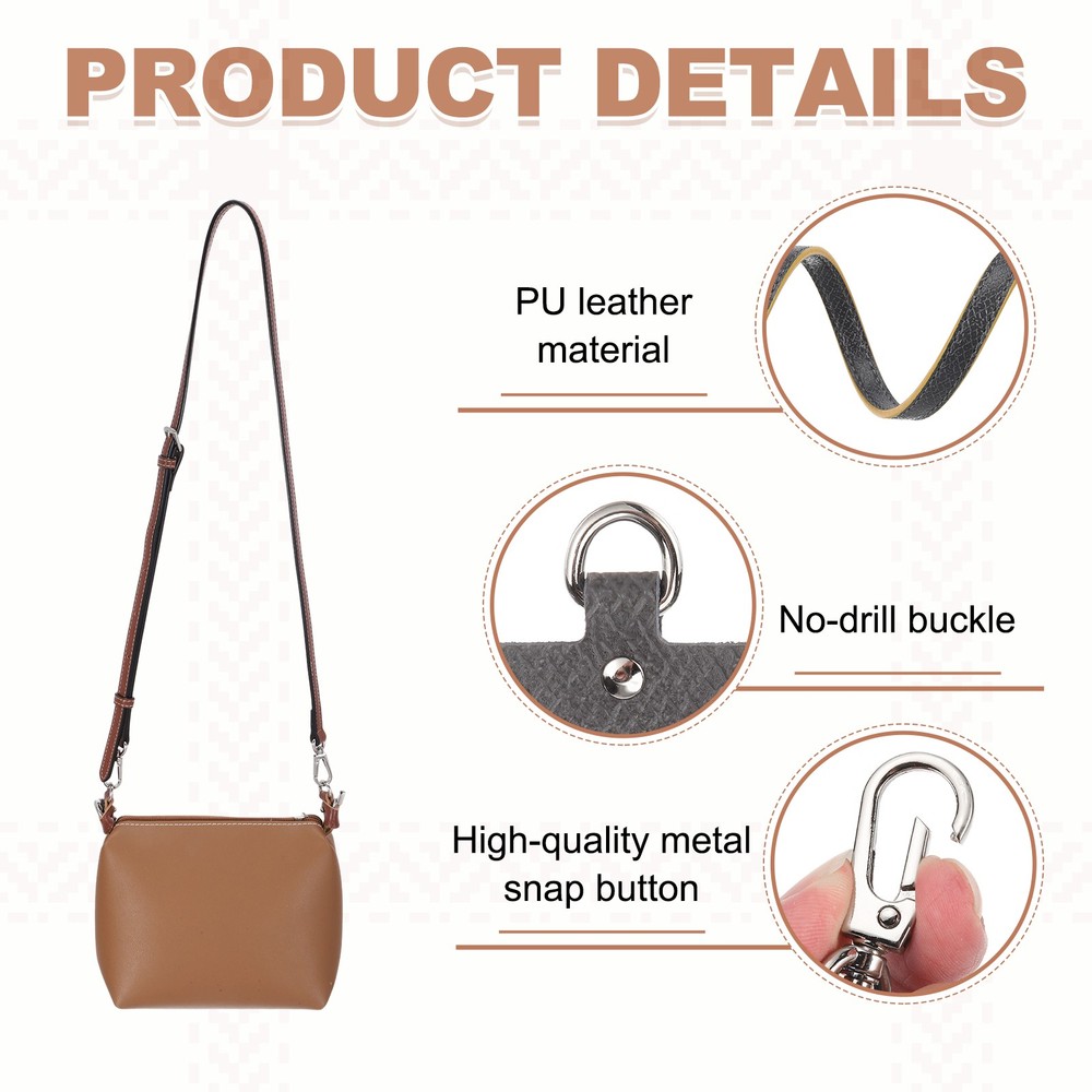 Purse Straps Replacement, Soft Adjustable Leather Strap (Gray)