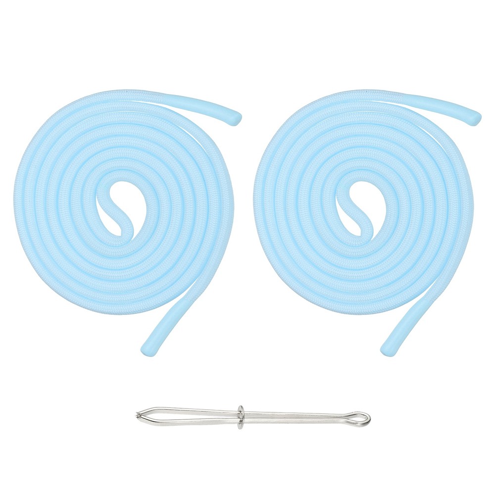 2pcs 53inch Drawstring Cords Hoodie String with Easy Threader, Sky Blue