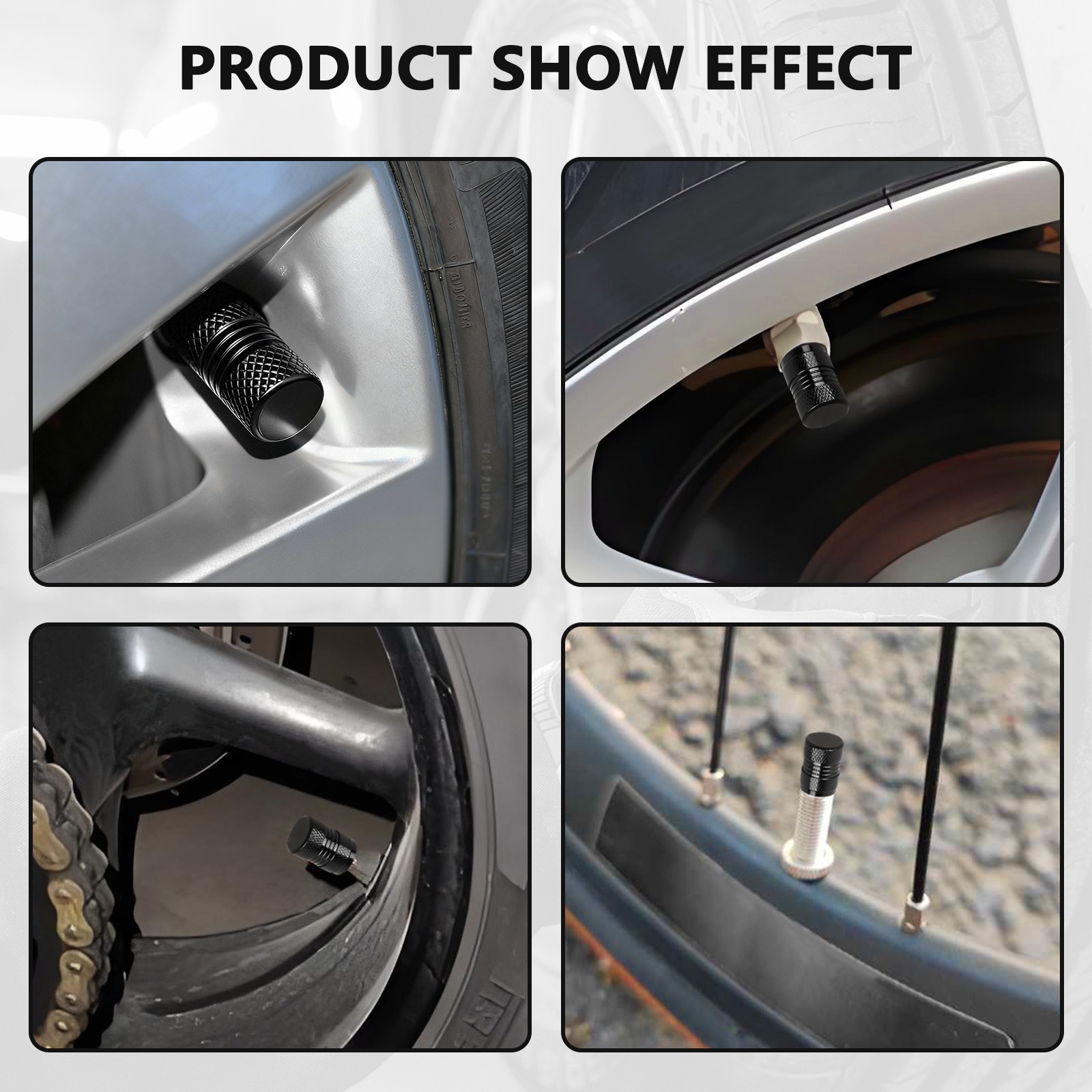 5PCS BLACK Aluminium Tire Valves Air Dust Cover Stem Caps for Wheel Car SUV Bike