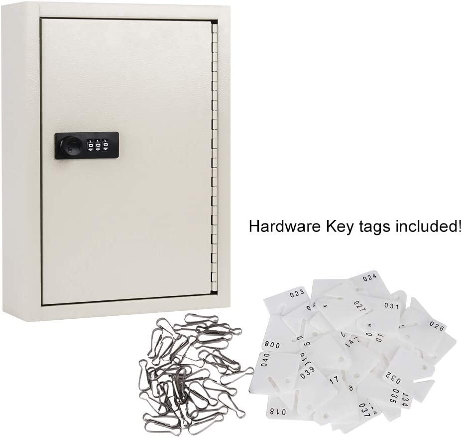 40 - 200 Key Storage Code Lock Box Wall Mount Keys Holder Safe Cabinet Organizer