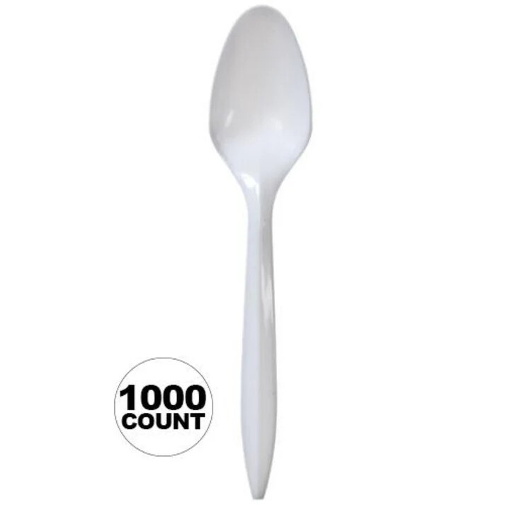 Bulk Disposable Plastic White Single Use Tea Spoons For Restaurants,Delis,Event