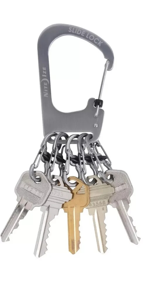 Nite Ize SlideLock KeyRack Stainless Steel Keychain Carabiner w/Locking S-Biners