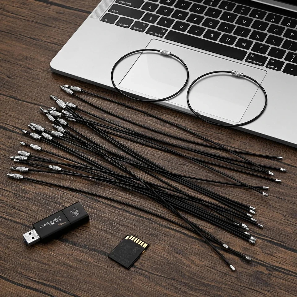 50 Pcs 2Mm Thick 10 Inch Stainless Steel Wire Keychain Cable String Wire Loop