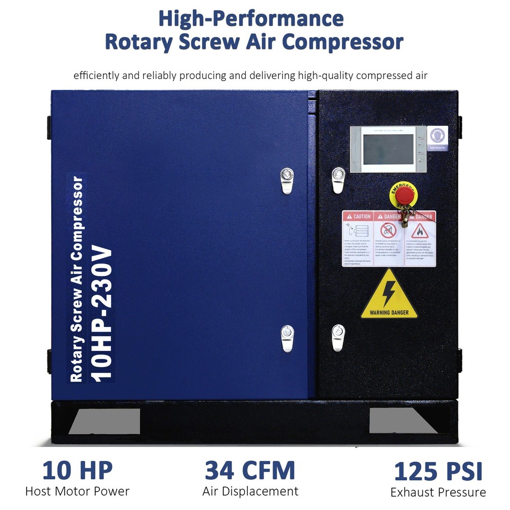 10HP 7.5KW Rotary Screw Air Compressor 3 Phase 34cfm Fixed Speed IndustrialGrade