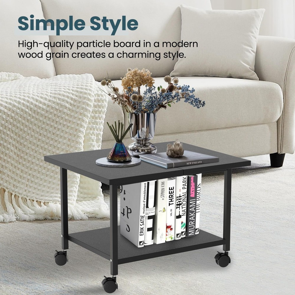 Printer Stand with Storage Under Desk Shelf, Desktop Printer Stand Organizer,...