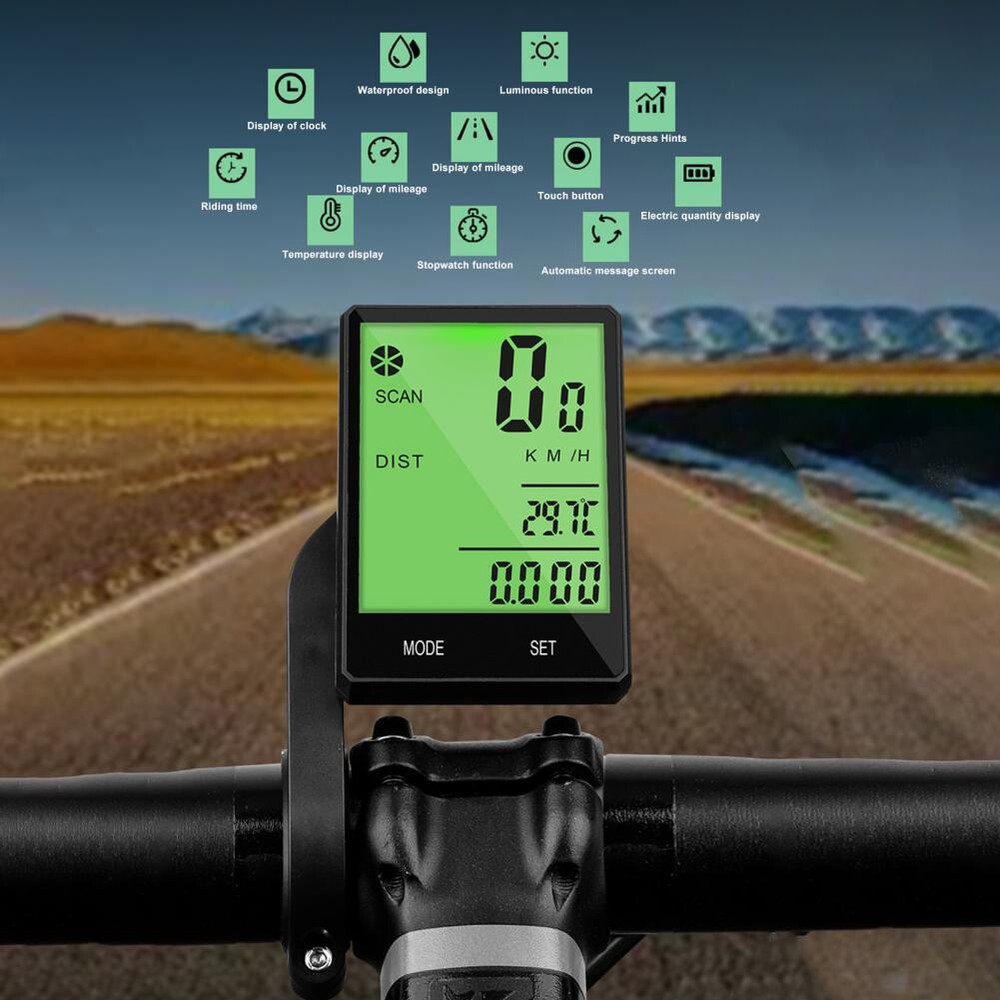 Riding Odometer Multifunctional Wireless Bicycle Computer Waterproof Code Meter