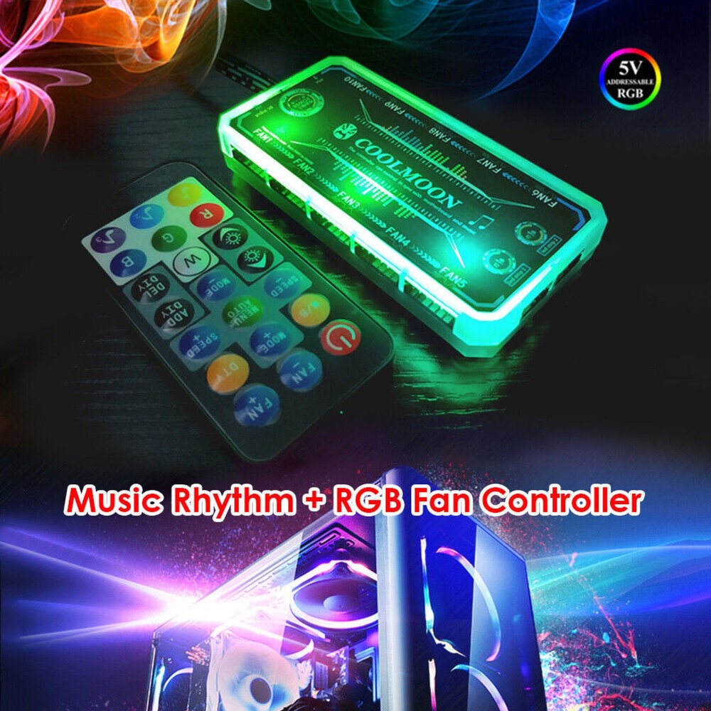 RGB Fan Controller 12cm Remote Control Computer Case PC Cooling Chassis g