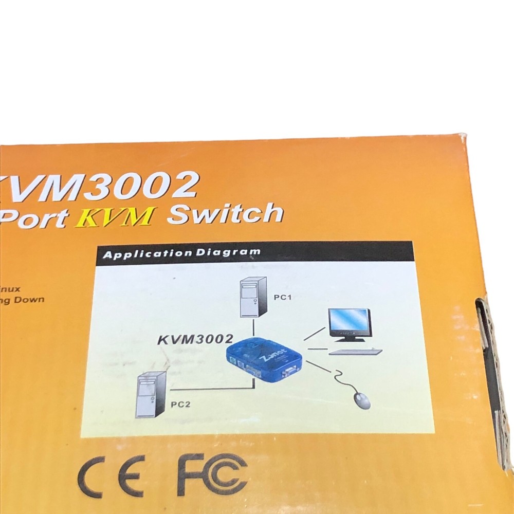 Zonet KVM3002 2-Port KVM Switch new in box